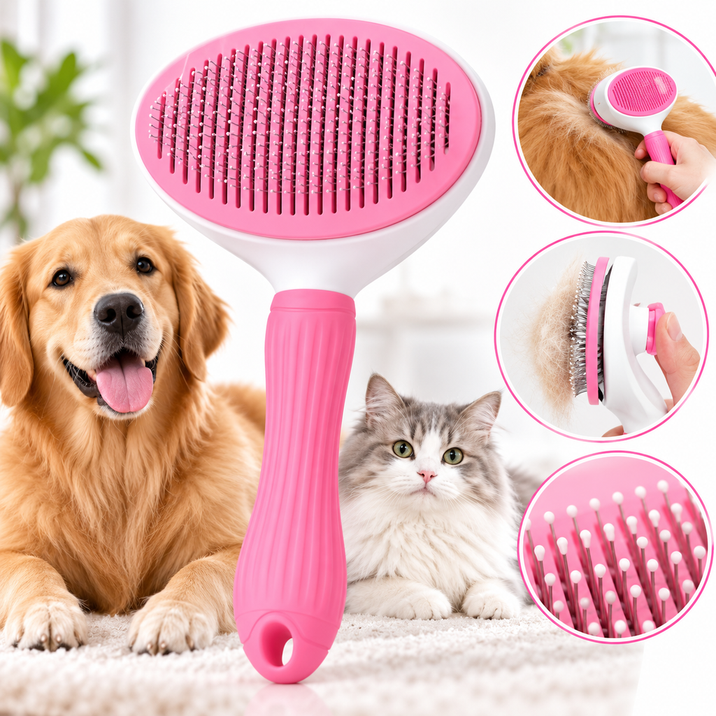 Self-Cleaning Pet Grooming Brush