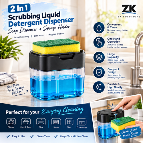 2-in-1 Soap Dispenser Sponge Holder