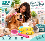 2-in-1 Pet Grooming & Cleaning Combo – Self-Cleaning Slicker Brush + Gentle Pet Cleaning Wipes for Dogs & Cats