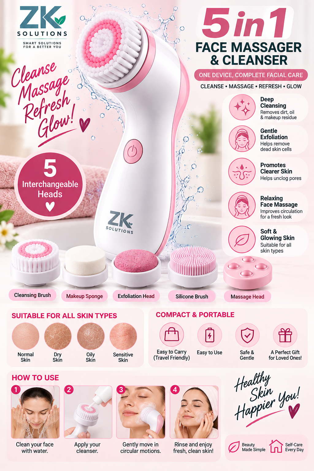 Face Cleansing & Massaging Brush