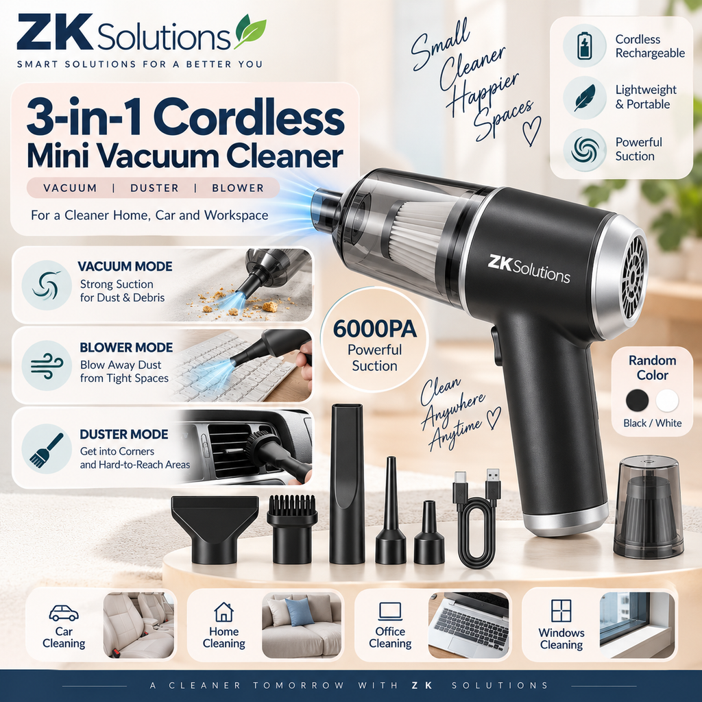 3-in-1 Cordless Mini Vacuum Cleaner